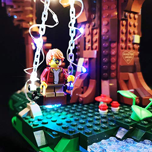 TRCS Juego de iluminación LED para casa de árbol 21318, luz LED con mando a distancia, compatible con Lego 40426 Ideas Baumhaus (no incluye kit de construcción Lego).