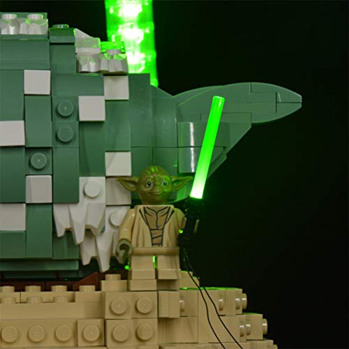 TRCS Juego de iluminación LED para figura de Yoda de Star Wars, luz LED, compatible con Lego Star Wars Yoda 75255, sin set Lego