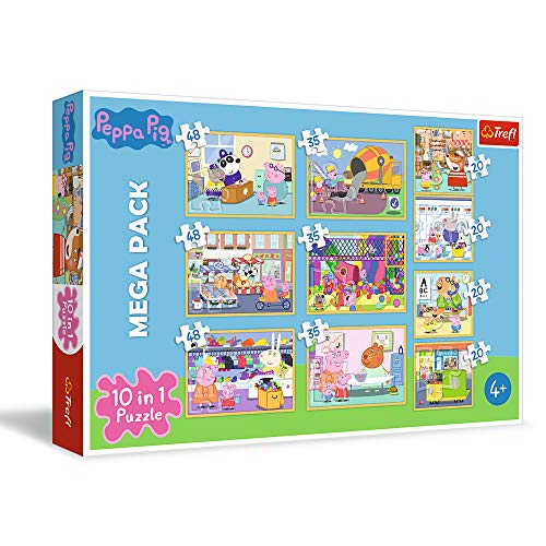 Trefl Wutz mit Freunden, Peppa Pig Von 20 bis 48 Teilen, 10 Sets, für Kinder AB 4 Jahren Puzzle, Multicolor (90358)