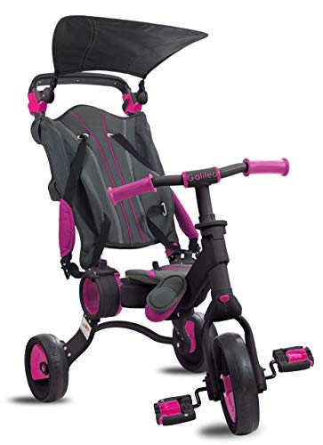 Triciclo Evolutivo Galileo Plegable Negro y Rosa