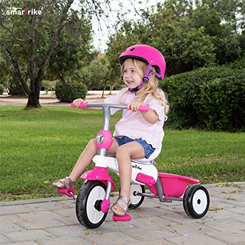 Triciclo para bebé SmarTrike Breeze Plus para niños de uno a tres años - Triciclo Multietapa 4 en 1, Rosa Princesa