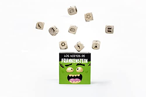 Troquel Games - Los Nietos de Frankenstein, Juego Familiar de Estrategia, Monta tu Monstruo con Dados y Fichas, de 2 a 6 Jugadores a Partir de 6 años - 8 x 8 x 4,5 cm