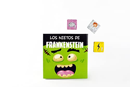 Troquel Games - Los Nietos de Frankenstein, Juego Familiar de Estrategia, Monta tu Monstruo con Dados y Fichas, de 2 a 6 Jugadores a Partir de 6 años - 8 x 8 x 4,5 cm