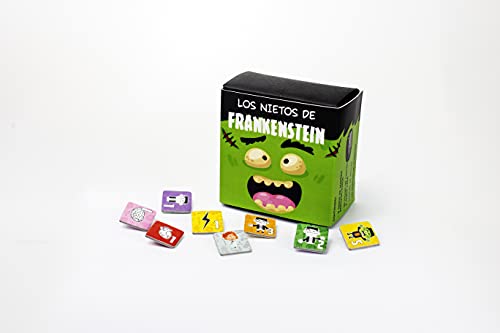 Troquel Games - Los Nietos de Frankenstein, Juego Familiar de Estrategia, Monta tu Monstruo con Dados y Fichas, de 2 a 6 Jugadores a Partir de 6 años - 8 x 8 x 4,5 cm