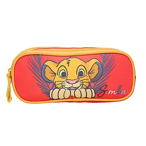 Trousse scolaire 2 compartiments Le Roi Lion Disney Rouge Bagtrotter