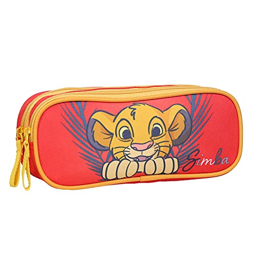 Trousse scolaire 2 compartiments Le Roi Lion Disney Rouge Bagtrotter