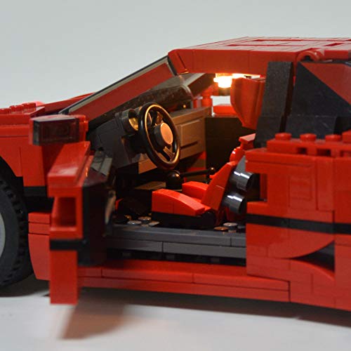 TWapRE Juego De Iluminación LED para Lego 10248 Ferrari F40, Lámpara Accesoria Iluminada para Insertar Bloques De Construcción, No Incluye Modelo Lego