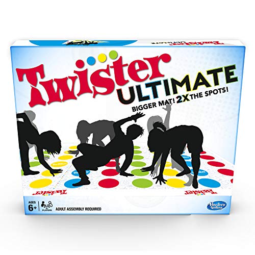 Twister Ultimate: tapete más Grande, más Puntos de Colores, Familia, Juegos de Fiesta para niños a Partir de 6 años; Compatible con Alexa (Exclusivo de Amazon)