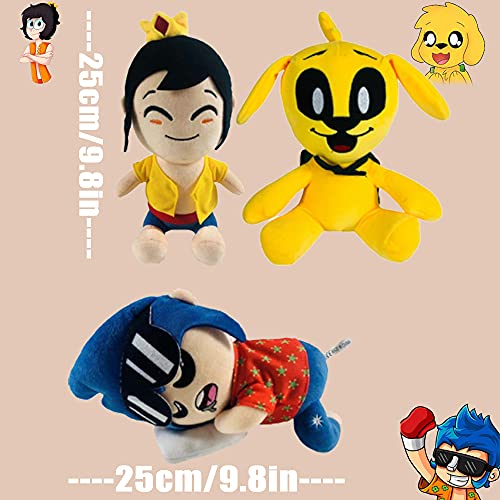 TythGHp 25cm / 9.8in Mikecrack Timba VK y El Trollino Plush Toy, Los Compas Mike-Crack Plushie Toy Set