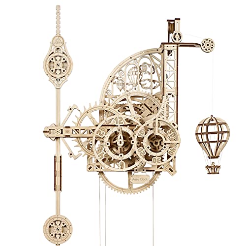 UGEARS Puzzle 3D de Reloj de Péndulo - El Aerorreloj - Aero Clock - Maquetas para Montar de Relojes de Péndulo de Pared - Maquetas de Madera mecánicas - Maquetas para Construir para Adultos y niños