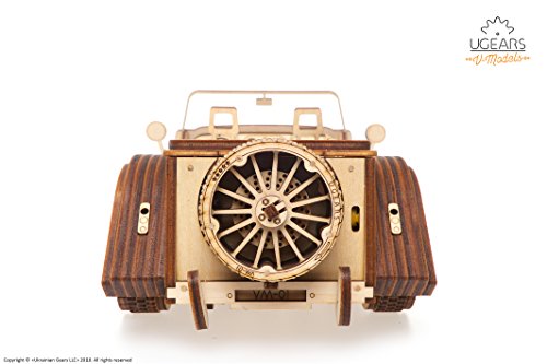 UGEARS Roadster VM-01 - 3D Puzzle de Madera Coche Deportivo - Gran Regalo para Amantes de Coches DIY