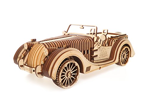 UGEARS Roadster VM-01 - 3D Puzzle de Madera Coche Deportivo - Gran Regalo para Amantes de Coches DIY