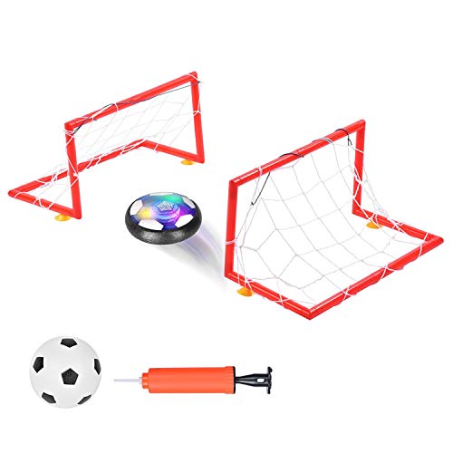 Ulikey Air Power Soccer, Juego de Balón de Fútbol para Niños, , Hover Ball Goal Set Juguetes al Aire Libre con 2 Puertas Luces LED y Música Hover Fútbol para Niños Niñas