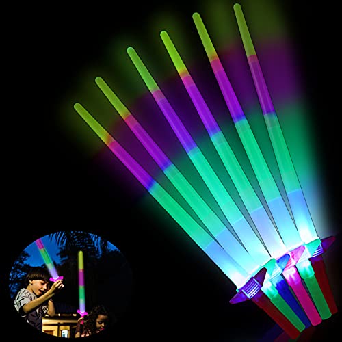 Ulikey Espada Láser de Juguete, 6 Piezas Juguete de Luminosos, Fiesta Luminoso Juguetes, Juguetes Luminosos con LED, LED Niños Fiesta Luminoso Juguetes, Cumpleaños para Fiestas Favores