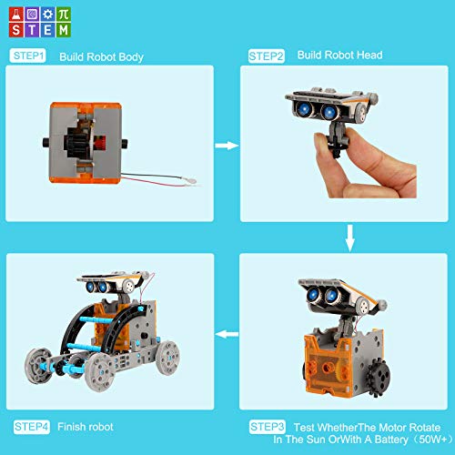 Ulikey Robot Juguete para Niños, 12 en 1 Kit de Ciencia, Kit de Construcción Robot Solar, DIY Juguete Educativo, Regalos Creativo para Niños de 8 a 12 Años