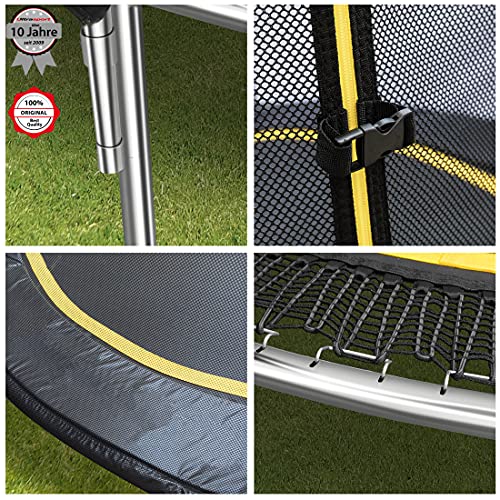 Ultrasport Cama elástica de Jardín, Set con Superficie de Salto, Red de Seguridad, Postes Acolchados y Cubierta del Borde, Resistente a la Intemperi, Unisex,Springs o sistema de cuerdas elástico