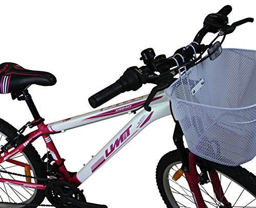 Umit 24 Pulgadas Bicicleta niña XR-240, Partir de 9 años, con Cambio Shimano y Suspension Delantera, Unisex niños, Rosa/Blanca