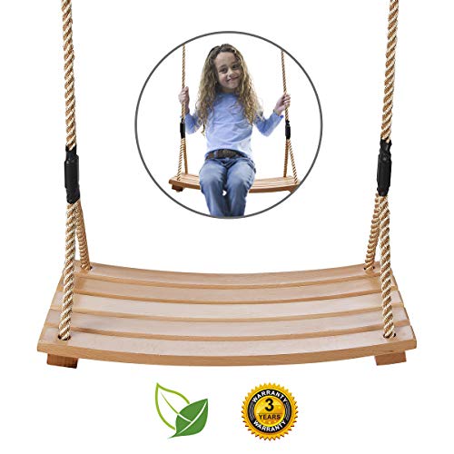 Un columpio de madera, columpio de jardín, columpio impermeable en forma de arco, columpio de madera para niños en el jardín, patio, interior y exterior (dorado)