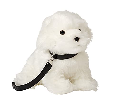 Uni-Toys - Malta con Correa - 26 cm (Longitud) - Perro de Peluche - Animal de Peluche.