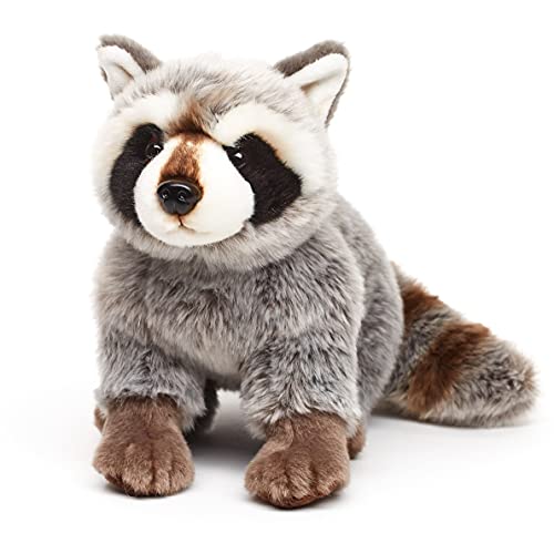 Uni-Toys - Mapache Sentado - 25 cm (Longitud) - Oso, Animal del Bosque - Peluche