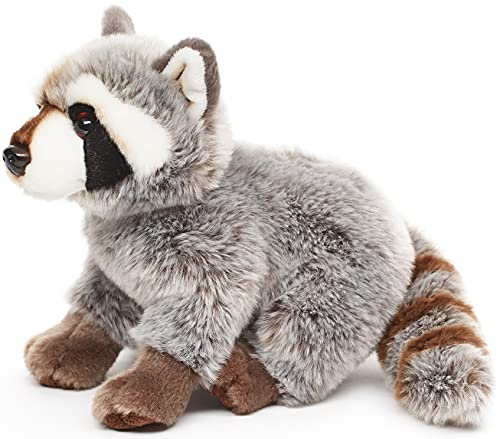 Uni-Toys - Mapache Sentado - 25 cm (Longitud) - Oso, Animal del Bosque - Peluche