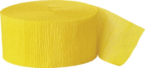 Unique Party- Serpentina de papel crepé para fiestas, Color amarillo intenso, 24 cm (6305) , color/modelo surtido