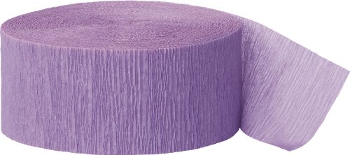 Unique Party- Serpentina de papel crepé para fiestas, Color lavanda, 24 cm (6330) , color/modelo surtido