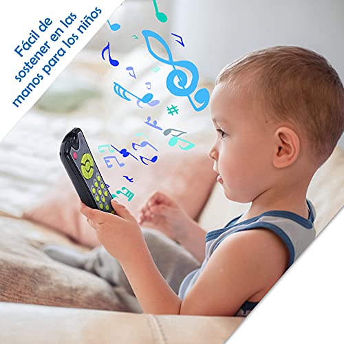 Uokoki Juguetes para bebés Música TV Control Remoto Juguetes educativos tempranos Niños Controlador eléctrico Máquina de Aprendizaje Regalo de Juguete (Gris)