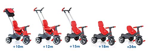 Urban Trike Soft Control Triciclo para Niños con 5 Formas de Ensamblar (Rojo)