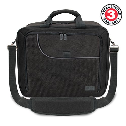 USA Gear Funda Bolsa de Transporte de Consolas Compatible con Todos los Modelos de PS4 - Correa de Hombro Acolchada y Almacenamiento de Accesorios para Controladores, Cables y Auriculares - Negro