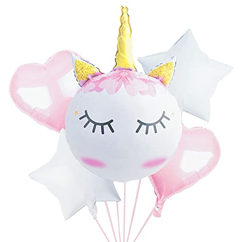 Vajilla Unicornios Cumpleaños-Plato Desechable,Vaso de carton,Servilletas Papel, Manteles y decoracion Fiestas Globos y Guirnaldas feliz cumpleaños-12 Invitados,kit para Infantiles Niña Mujer,Rosas