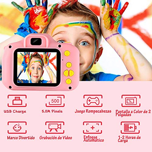 vatenick Cámara para Niños Juguete para Niños Cámara Digital para Niños pequeños 2 Inch HD Pantalla 1080P with Calidad 32GB TF Tarjeta Regalos Juguete para 3 a 12 años Niños y niñas (Rosa)