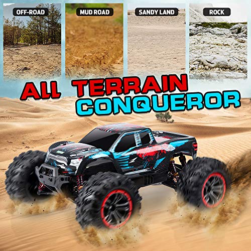 VATOS Coche teledirigido para niños y Adultos, 4 WD Escala 1:10, 46 km/h, Alta Velocidad, Monster Truck RC Todoterreno, 2,4 GHz, Coche de Carreras controlado por radiocontrolado