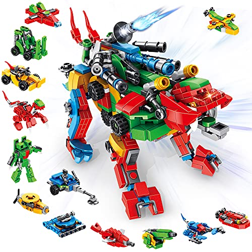 VATOS Set de Bloques de Construcción, 630 PCS Alphabets Robot Juguetes de Construcción | 27-in-1 Aprendizaje Educativo Transformers Toys para Niños Niñas 5 6 7 8 9 10 11 12 Años de Edad