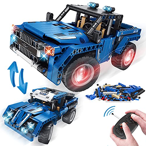 VATOS Technic Stem Juego de construcción con Control Remoto 2 en 1 SUV Vehículo Todo Terreno 2.4GHz Pickup Car 353 PCS Juego de construcción Educativo para niños de 6 7 8 9 10-12