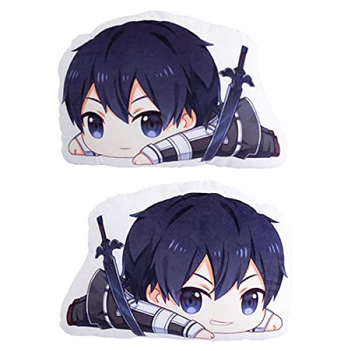 Vbnmda Anime Sword Art Online Kirito Figura Cosplay Juguete de Peluche Lindo Suave muñeca hogar sofá decoración cojín colección Regalo para niños 45 cm uno-A