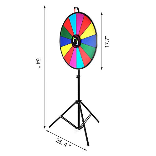 VEVOR Juego de Ruleta con Diámetro de La Rueda 46 cm Ruleta de La Fortuna con Cantidad de Ranuras 14 Juego de La Ruleta de La Suerte Adultos Ruleta de La Suerte con Trípode Ajustable para Fiesta etc.