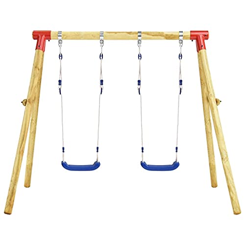 vidaXL Madera de Pino Set de Columpios Parque Infantil de Individuales de Jardín Patio al Aire Libre de Exterior para Niños Fácil Instalación