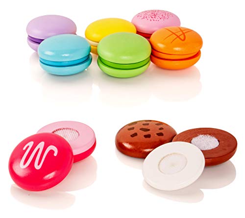 VIGA - Pack de 8 Galletas Macaron de Juguete - Madera