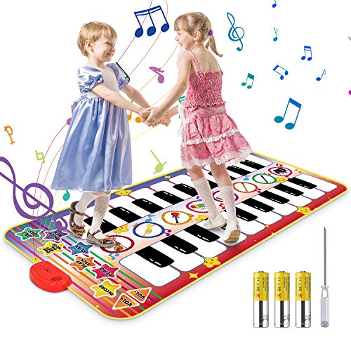 Vimzone Alfombrilla Musical para Piano, Alfombrilla para Piano para niños, Teclado táctil, alfombras Musicales, Alfombrilla de Baile, Juguetes Musicales educativos para niños pequeños, bebés, niñas