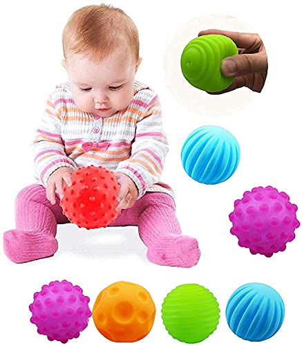 VintageⅢ 4 bolas sensoriales para niños pequeños masajes a mano, juguete para capturar juguetes para niños pequeños bolas sensoriales con efecto de sonido