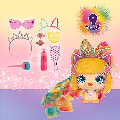 Vip Pets Color Boost S3 - Muñeca perrita Sorpresa Coleccionable con Pelo Largo para peinar 30cm, con Accesorios y Tiza de Pelo; Regalo, Juguetes, muñecas para niña y niño 3-9 años