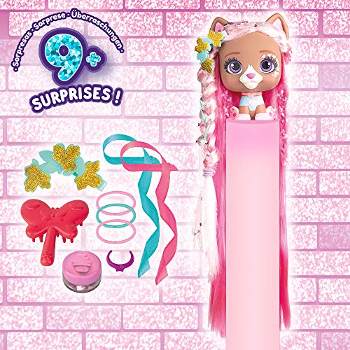 VIP Pets Glitter Twist muñeca perrita sorpresa coleccionable con pelo largo para peinar 30cm, con accesorios y purpurina regalo, juguetes, muñecas pequeñas para niña y niño 3-9 años