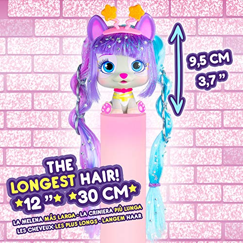 VIP Pets Glitter Twist muñeca perrita sorpresa coleccionable con pelo largo para peinar 30cm, con accesorios y purpurina regalo, juguetes, muñecas pequeñas para niña y niño 3-9 años