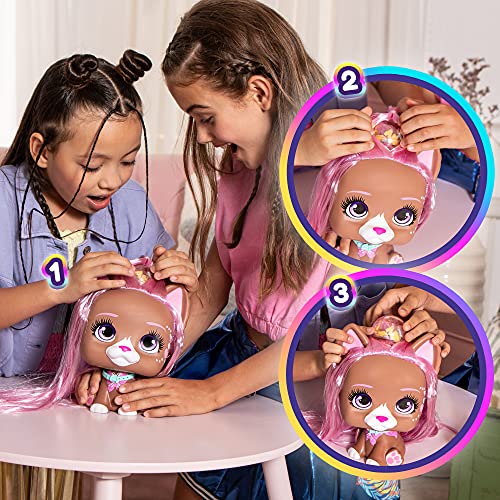 VIP PETS Mega VIP Pet Nyla | Busto muñeca para peinar con pelo extra largo 40cm y tiza de pelo con 30 Accesorios | Regalo y juguete ideal para niñas y niños de +3 años