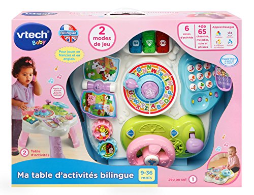 VTech 181565 Ma Table Actividad Bilingüe, Color Rosa