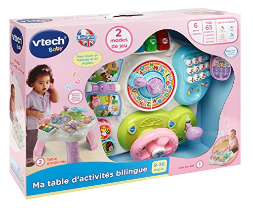 VTech 181565 Ma Table Actividad Bilingüe, Color Rosa