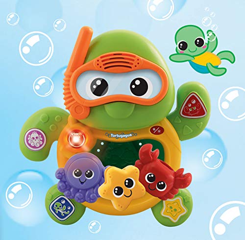 VTech-80-113422 jugeute Tortuga interactiva con luz y Voz para el baño (3480-113422)