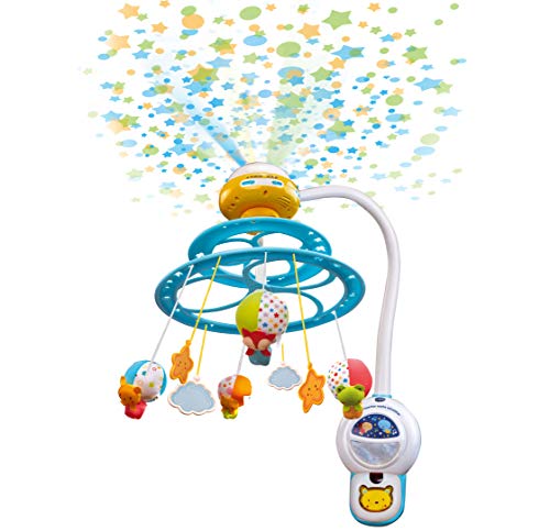 VTech 80-181022 Baby Noche Estrellitas - Proyector Móvil para Bebé, con Luces y Sonidos Relajantes, Lámpara/Módulo extraíble, Mando a Distancia y Temporizador