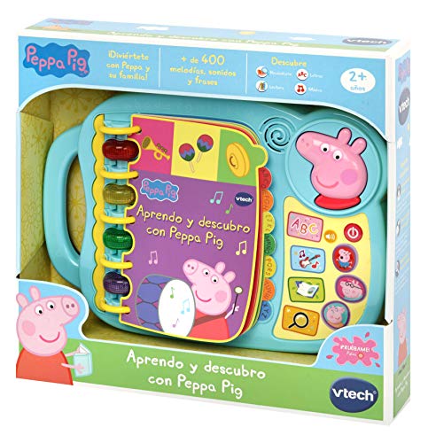 VTECH- Aprendo y Descubro con Peppa Pig Libro Infantil Que Enseña El Abecedario y Nuevas Palas, Multicolor, Talla Única (3480-518022) , color/modelo surtido